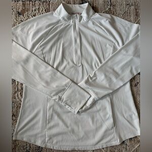 Tommy Bahama Womens Quarter Long Sleeve‎ Zip Shirt XL White Golf Tennis
